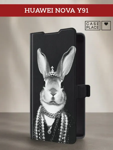 Case Place Чехол-книжка на Huawei Nova Y91 кролик