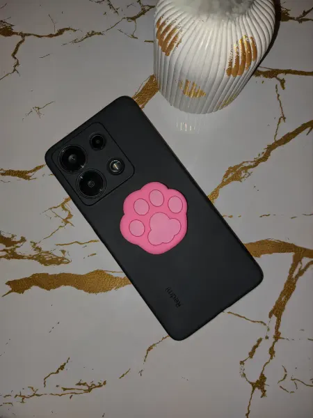 Попсокет для телефона кошачья лапка (PopSocket), розовый