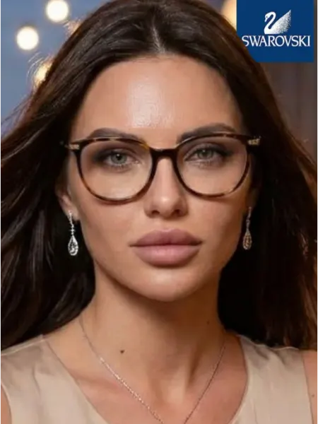 Swarovski Оправа для очков круглая итальянская стильная