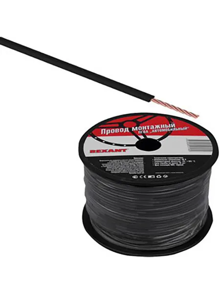 OEM 01-6516 ПГВА 1х0.50 черный (100м) Провод монтажный 1 метр