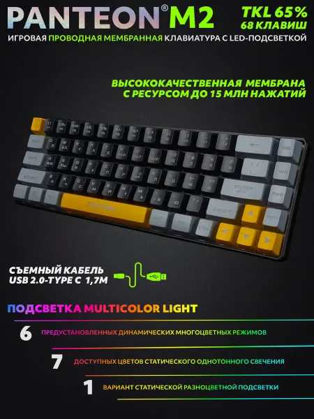 JETACCESS Игровая мембранная TKL (65%) Клавиатура PANTEON M2 (04)