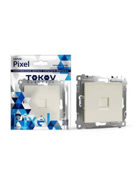 TOKOV ELECTRIC Розетка компьютерная Pixel, (мех.), 1 место