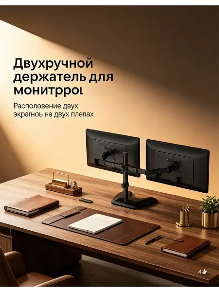 Кронштейн для 2 мониторов металл, простая сборка, VESA 75 10…
