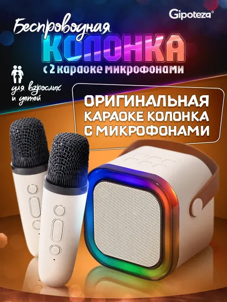 Gipoteza Караоке колонка с двумя микрофонами детская в подарок 2