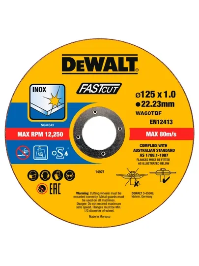 Отрезной диск 125х1х22.23 мм DeWalt DT20540-QZ