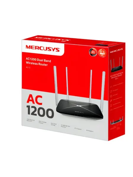 Mercusys AC12 Двухдиапазонный роутер Wi‑Fi AC1200 4 антенны по 5 дБи