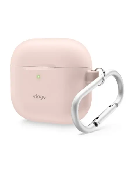 Elago Чехол для AirPods 4 силиконовый, c карабином, Silicone