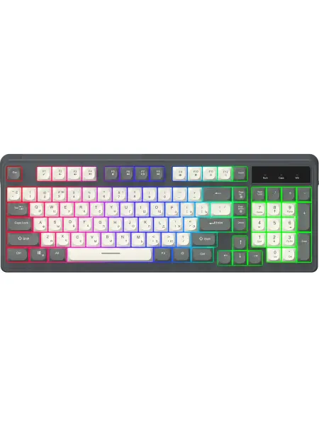 OKLICK Клавиатура игровая 731G серый белый USB Multimedia for