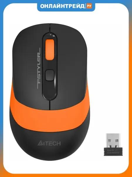 A4TECH Мышь беспроводная Fstyler FG10 Black, Orange