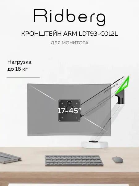 Ridberg Кронштейн для монитора настольный Monitor Arm LDT93-C012L