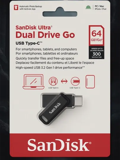 Флешка SanDisk Ultra USB Type-C. 32 гб, 64 гб, 128 гб