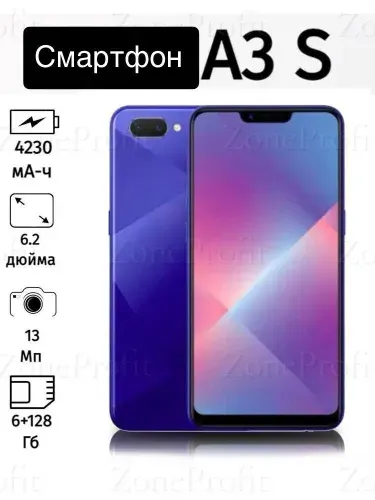 OPPO Смартфон A3S Global 6/128 ГБ, Nano-SIM, синий