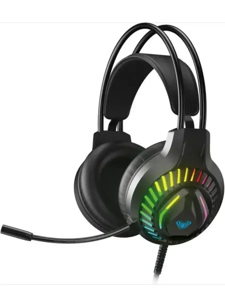 AULA Наушники проводные игровые S605 RGB-подсветка Черный