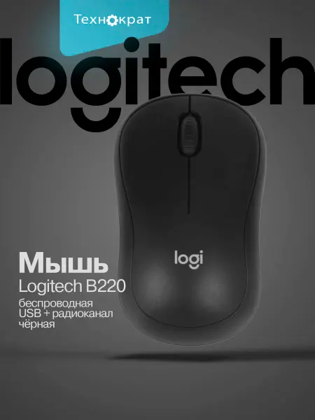 LOGITECH Мышь беспроводная B220 черный USB + радиоканал