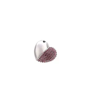 USB Флешка Кулон сердце розовый металлический 128 ГБ