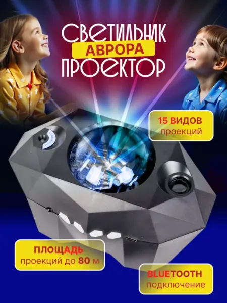 P&S COMPANY Музыкальный ночник проектор северное сияние детский для сна