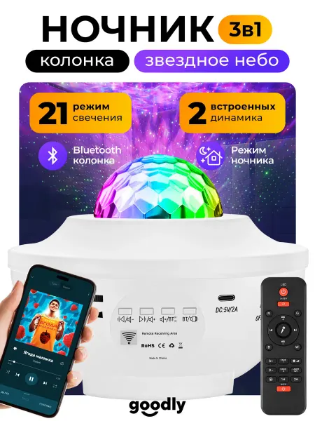 Goodly Проектор звездного неба Cute Elf Lamp