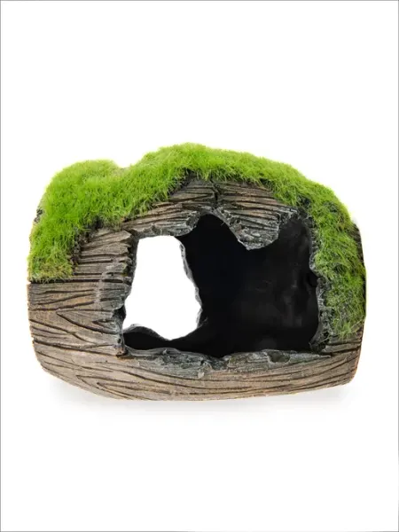 EXOPRIMA Укрытие - бочка со мхом для аквариума, 12х9.5х9.5см