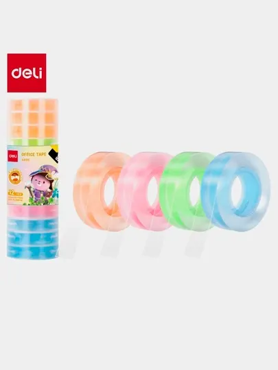 Скотч цветной (12mm*30y*38μm) Deli EA690, по 12 штук