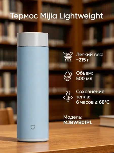 MIJIA Xiaomi Термокружка 500мл, Туманный Синий