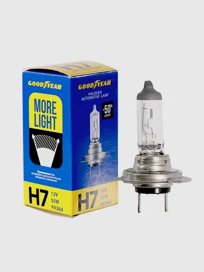 Лампы для автомобиля галогенная Каптива, Нексия 2, Эпика Goodyear Н7 12V 55W More Light