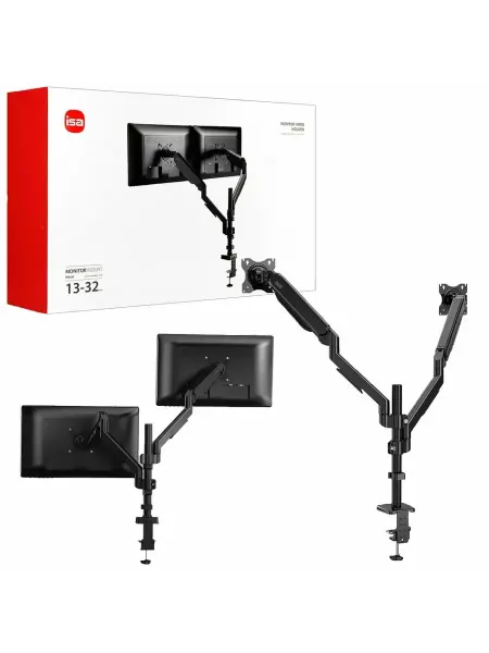 Удобный двойной держатель для мониторов с газлифтом