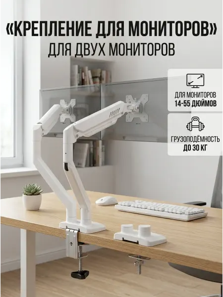 Кронштейн для монитора двойной настольный для геймеров