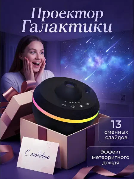 Ночник звездное небо проектор для детей со сменными дисками