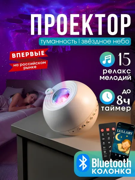 Проектор звездного неба ночник планетарий музыкальный