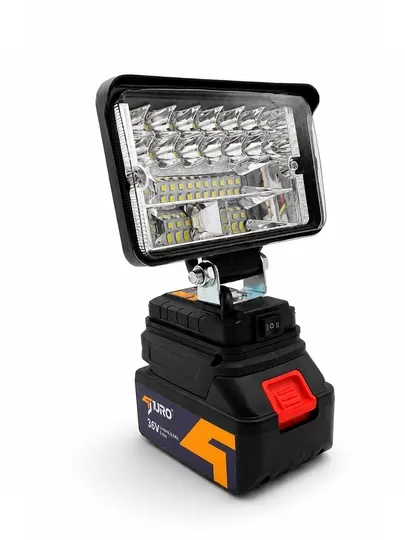 Аккумуляторный светодиодный прожектор 12V–36V с зарядным устройством