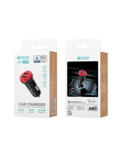 Unico CC9340 — Автомобильное зарядное устройство 2.4A / 12W (2 USB)