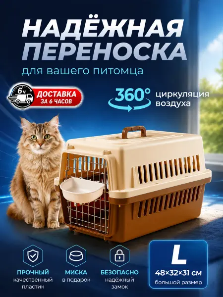 Переноска для кошек до 5 кг пластиковая