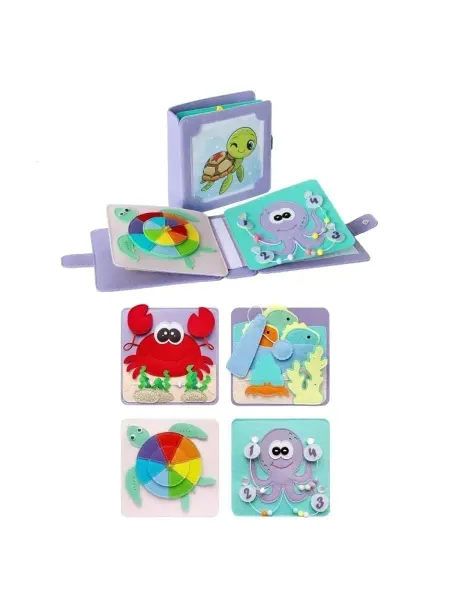 MimiBabyBook Тактильная книга для малышей - игрушка для детей 1 год