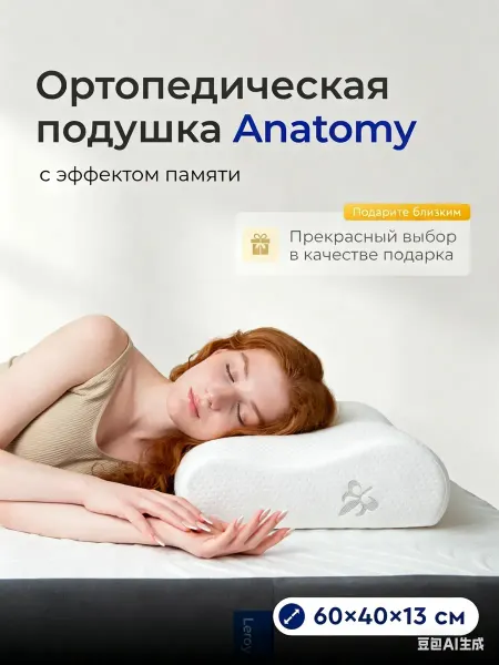 Ортопедическая подушка Anatomy 60x40, высота 13 см