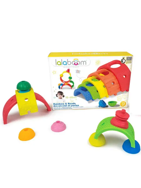 Lalaboom Игрушка развивающая Радужный конструктор (13 детале