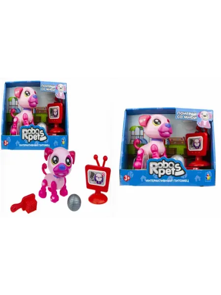 1TOY Robo Pets Интерактивная игрушка Озорной щенок Розовый T16936