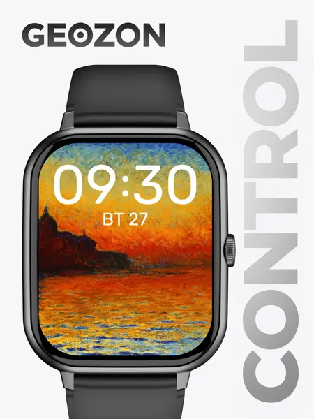 Смарт-часы GEOZON "Control", экран 2,13", TFT, защита IP68, черные