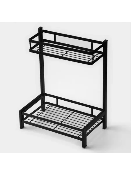 Полка для кухни 2-х ярусная Доляна, 33,5x20,5x39 см, чёрная