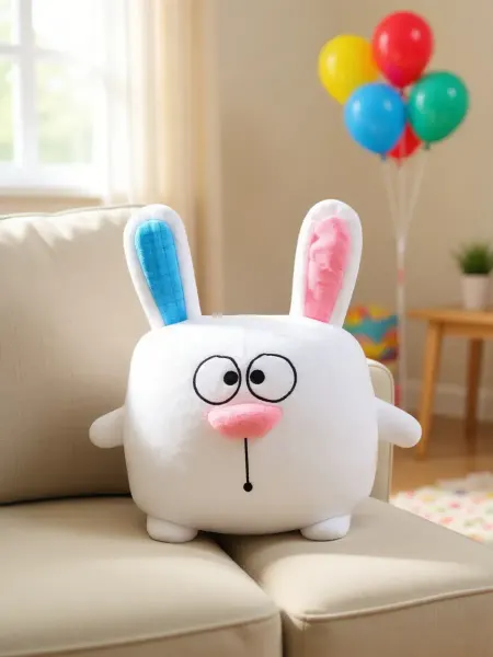 Ideatoys Подушка игрушка декоративная мягкая Зайчик Пижамница, 20х20