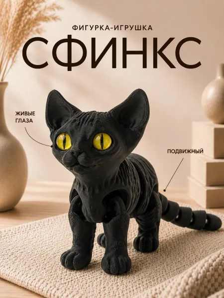 AV 3D Подвижная 3д фигурка игрушка кот сфинкс