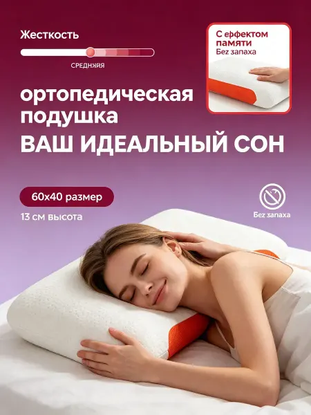 Greenville Подушка ортопедическая для сна с эффектом памяти 60×40