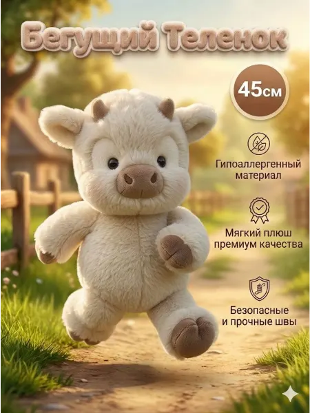 ANELI-TOY Бегущий теленок игрушка интерактивная