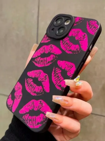 CASE HOUSE Чехол на iPhone 13 силиконовый с принтом губы