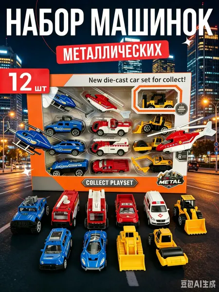Kings Toys Автомобильные металлические игрушки для детей