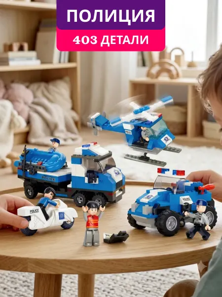 LEGO Конструктор набор полицейской техники с фигурками полиция