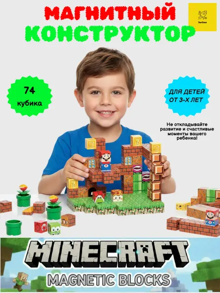 TOPTOY_S Магнитный конструктор minecraft Марио