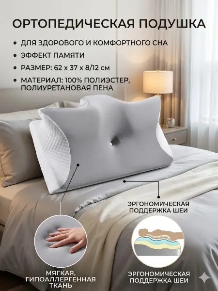 SleepTime Эргономичная, высококачественная ортопедическая подушка 1 шт