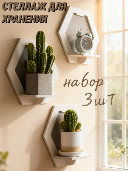 Стильные полка навесная для кухни гостиной и спальни