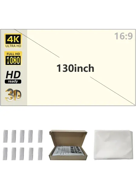 GAINVANE 130" Белый ALR Антибликовый Экран для Проектора