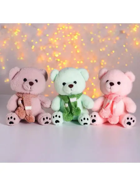 Сималенд Мягкая игрушка "Мишка в шарфике", цвета МИКС